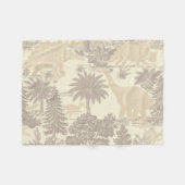 Antikes Dinosaurier-Toile-Muster Fleecedecke (Vorderseite (Horizontal))