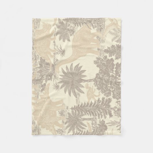Antikes Dinosaurier-Toile-Muster Fleecedecke (Vorderseite)