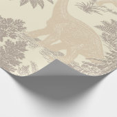 Antikes Dinosaurier-Toile-Muster Geschenkpapier (Ecke)