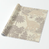 Antikes Dinosaurier-Toile-Muster Geschenkpapier (Ungerollt)