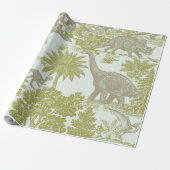 Antikes Dinosaurier-Toile-Muster Geschenkpapier (Ungerollt)