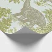 Antikes Dinosaurier-Toile-Muster Geschenkpapier (Ecke)