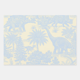 Antikes Dinosaurier-Toile-Muster Geschenkpapier Set