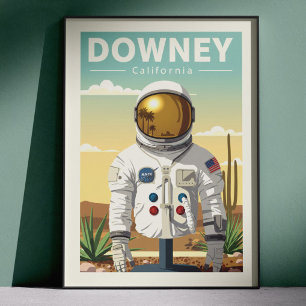 Antikes Downey Kalifornien Poster