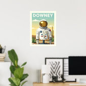 Antikes Downey Kalifornien Poster (Heimbüro)
