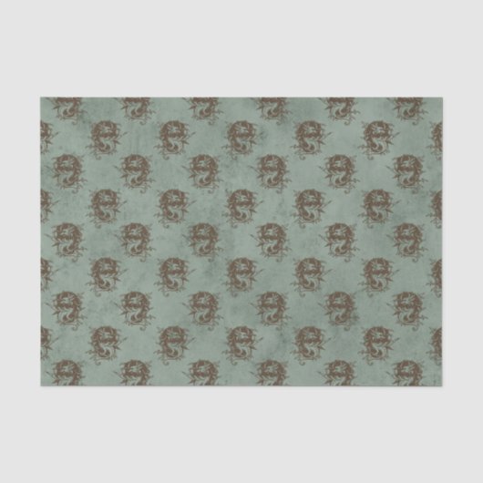 Antikes Drachenmuster Seidenpapier (Vorderseite)