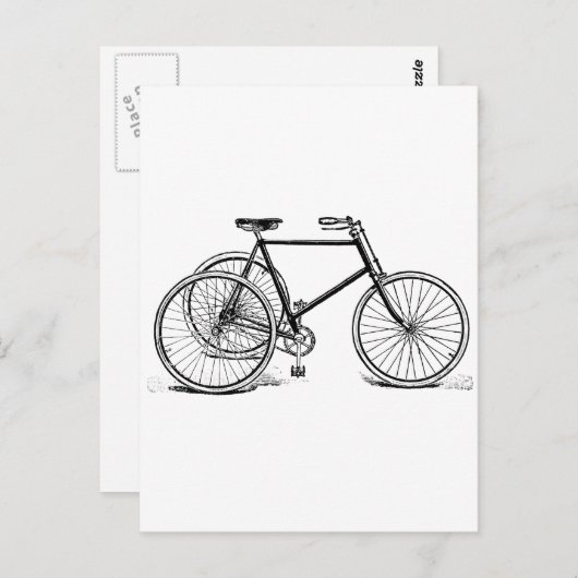 Antikes Dreirad Postkarte (Vorne/Hinten)