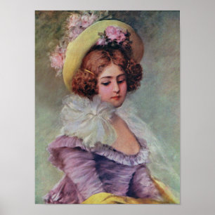 Antikes Druckbild - Viktorianische Dame Poster