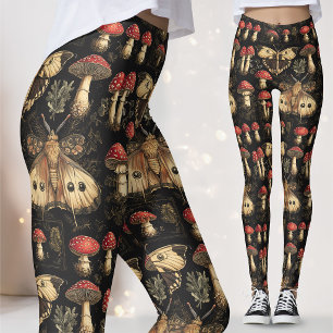 Antikes Dunkles Akademie-Motiv Schmetterling Pilz  Leggings