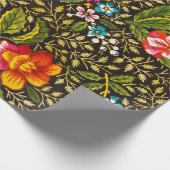 Antikes dunkles Blumen-Toile-Botanik-Muster Geschenkpapier (Ecke)