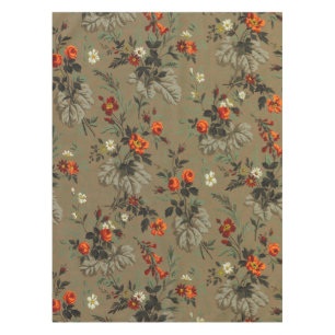 Antikes dunkles florales Orangen-Rosen-Botanik-Mus Tischdecke