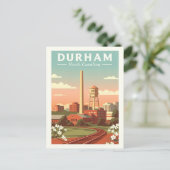 Antikes Durham North Carolina Postkarte (Stehend Vorderseite)