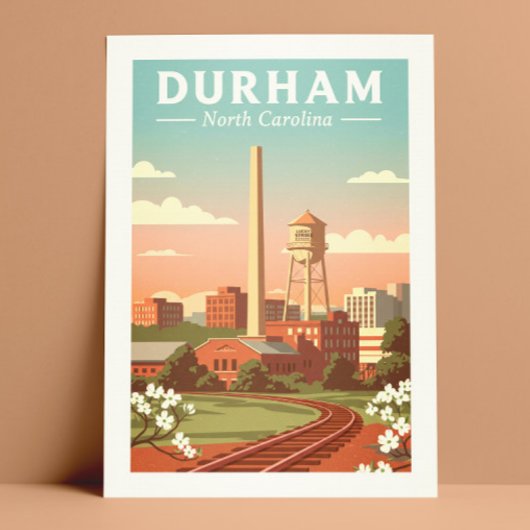 Antikes Durham North Carolina Postkarte