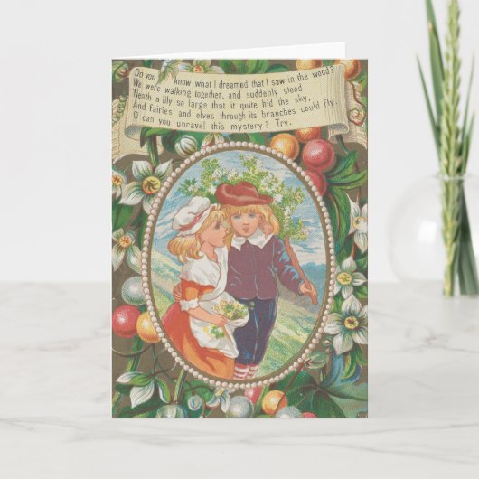 Antikes eigenartiges Valentinsgeschenk, viktoriani Karte (Vorderseite)