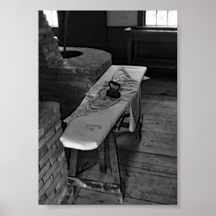 Antikes Eisen-Brett-Schwarzweiss-Foto Poster