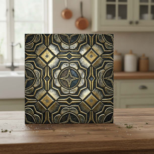 Antikes Eisen Industriell Geometrisch #10 ID1227 Fliese