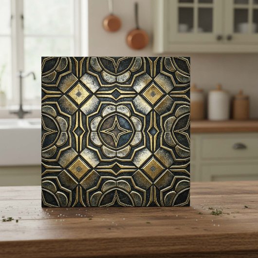 Antikes Eisen Industriell Geometrisch #10 ID1227 Fliese