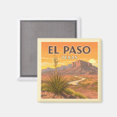 Antikes El Paso Texas Magnet (Vorderseite/Rückseite)