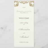 Antikes Elfenbein Barock Hochzeitsprogramm Christl Programm (Vorderseite)