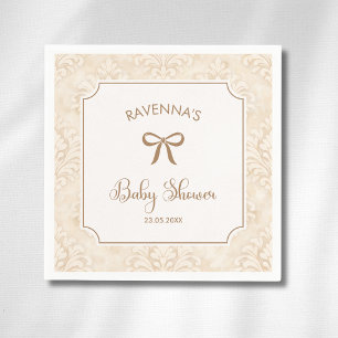 Antikes Elfenbein-Ornament Rahmen Goldener Bogen B Serviette