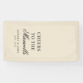Antikes Elfenbein Schwarzes Prost-Script-Hochzeit Banner (Horizontal)