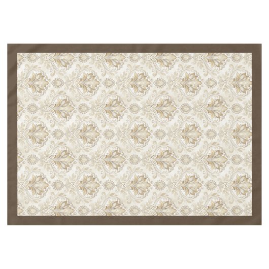 Antikes Elfenbeinhaus Damask Soft Watercolor Elega Tischdecke (Vorderseite (Horizontal))