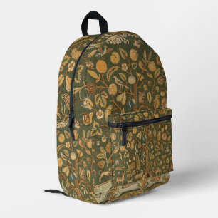 Antikes englisches Nadelbild Lebensbaum & Einhorn Bedruckter Rucksack