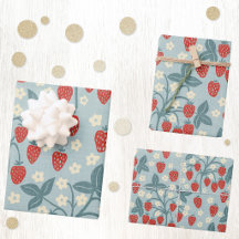 Antikes Erdbeer Cottagecore Blumiges Botanisches