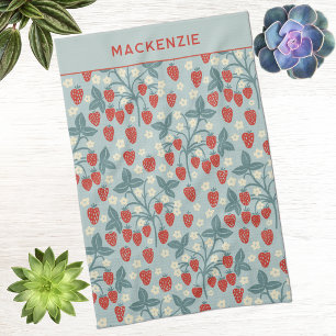 Antikes Erdbeer Cottagecore Florales Botanisches Geschirrtuch