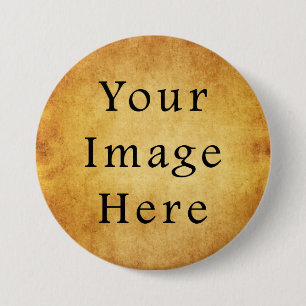 Antikes Erntegold Pergamentpapier Blanko Button