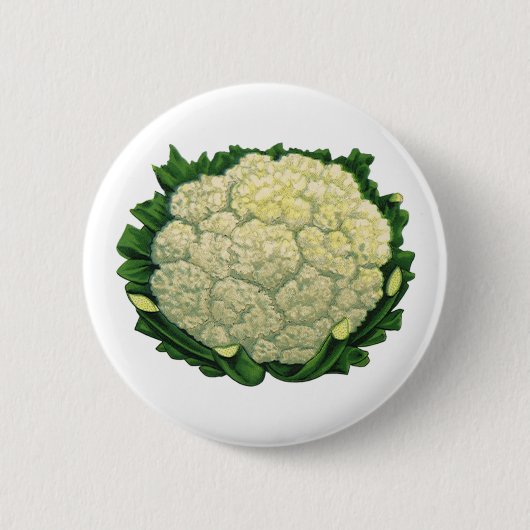 Antikes Essen Gemüse Blumenkohl Button (Vorderseite)