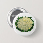 Antikes Essen Gemüse Blumenkohl Button (Vorne & Hinten)