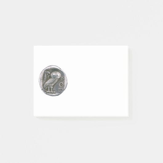ANTIKES EULEN-Silber Post-it Klebezettel (Vorderseite)