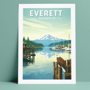 Antikes Everett Washington Postkarte