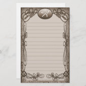 antikes extravagantes gezeichnet briefpapier (Vorne/Hinten)