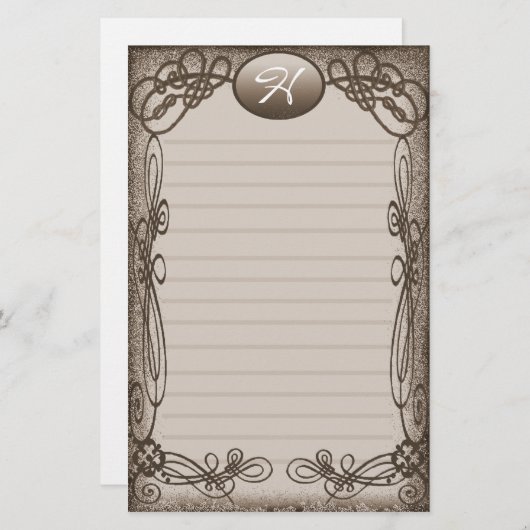 antikes extravagantes gezeichnet briefpapier (Vorne/Hinten)