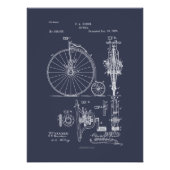 Antikes Fahrrad 1887 Penny Farthing Zeichnend Pate Fotodruck (Vorne)