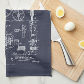 Antikes Fahrrad 1887 Penny Farthing Zeichnend Pate Geschirrtuch (Viertel Falte)