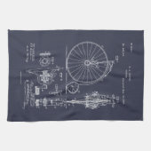 Antikes Fahrrad 1887 Penny Farthing Zeichnend Pate Geschirrtuch (Horizontal)