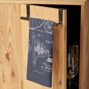 Antikes Fahrrad 1887 Penny Farthing Zeichnend Pate Geschirrtuch