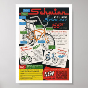 Antikes Fahrrad Anzeige Poster