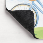 Antikes Fahrrad mit Blumenkorb Mousepad (Ecke)