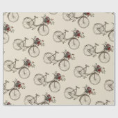 Antikes Fahrrad mit Korb von Blume Geschenkpapier (Flach)