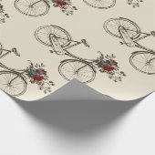 Antikes Fahrrad mit Korb von Blume Geschenkpapier (Ecke)