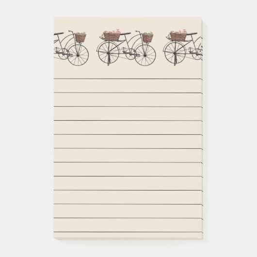 Antikes Fahrrad mit Körben Post-it Klebezettel (Vorderseite)