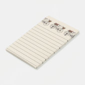 Antikes Fahrrad mit Korbgepäck Post-it Klebezettel (angewinkelt)