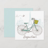 Antikes Fahrrad mit süßem Korb in Paris (Vorne/Hinten)