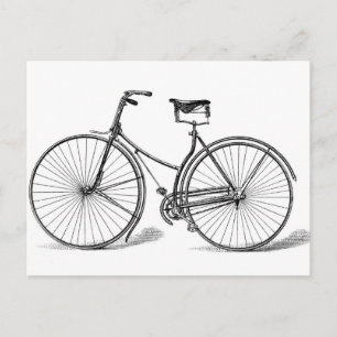 Antikes Fahrrad Postkarte