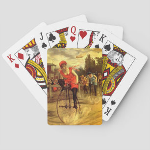 Antikes Fahrrad-Rennen Frau Deck Geschenk Spielkarten