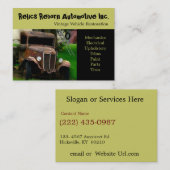 Antikes Fahrzeug-alte LKW-Reparaturwerkstatt Visitenkarte (Vorne/Hinten)